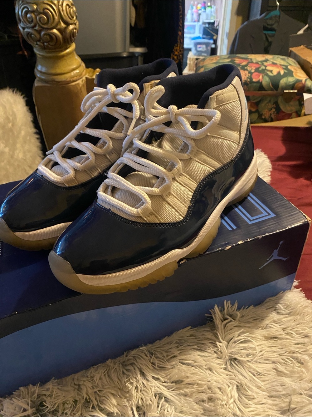 Nike Navy and White Low-Top Sneakers Air Jordan 11 Retro Concord (2017)